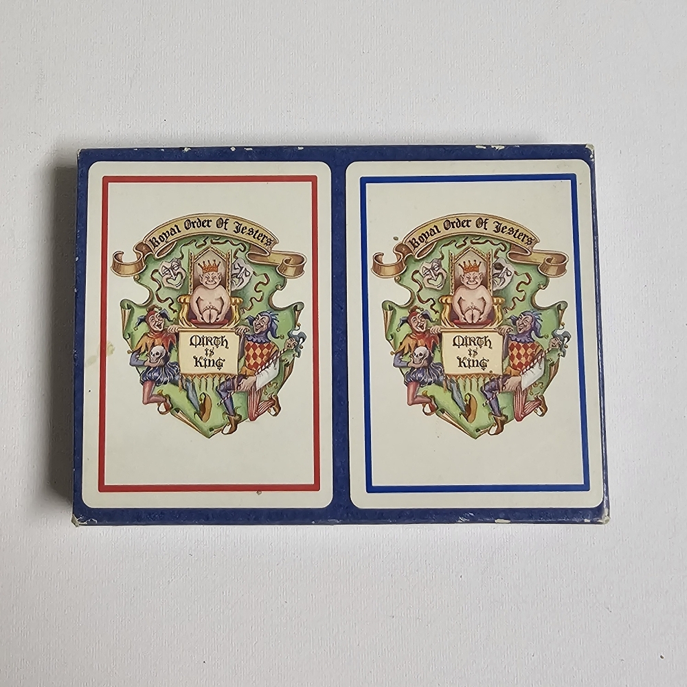 Royal Order of Jesters Playing Cards Set - Blue and Red - Masonic Collectible